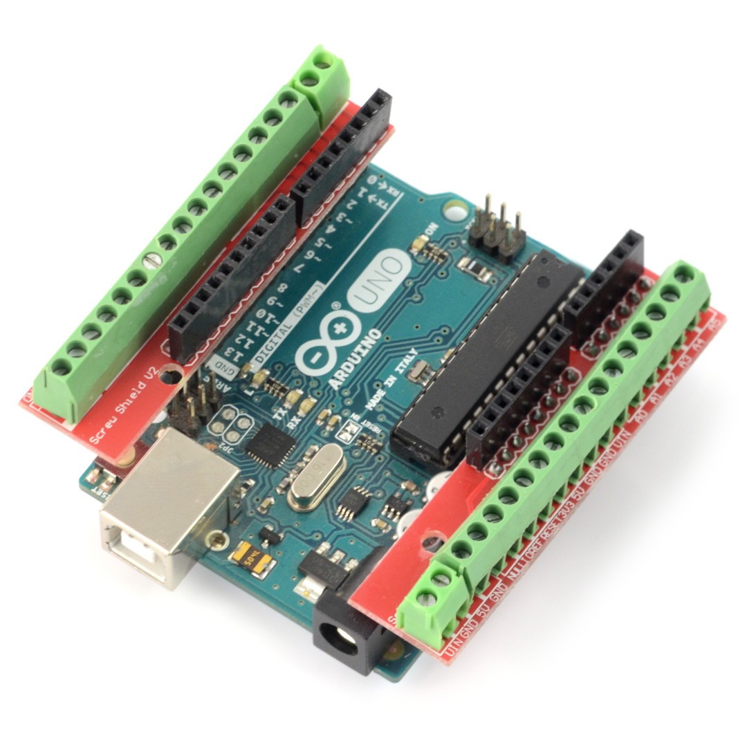 ScrewShield x2 v2 - złącza śrubowe - nakładka dla Arduino